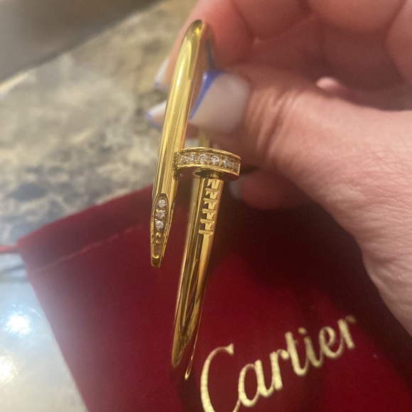 Nail Bangle Inspired Gold Tone 19cm - Picture 2 of 10